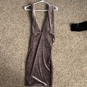 nude velvet DASH cocktail dress